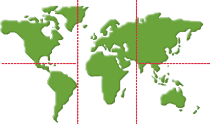 Distributor map of the world - Click on a region to pull up a list of distributors for that region.